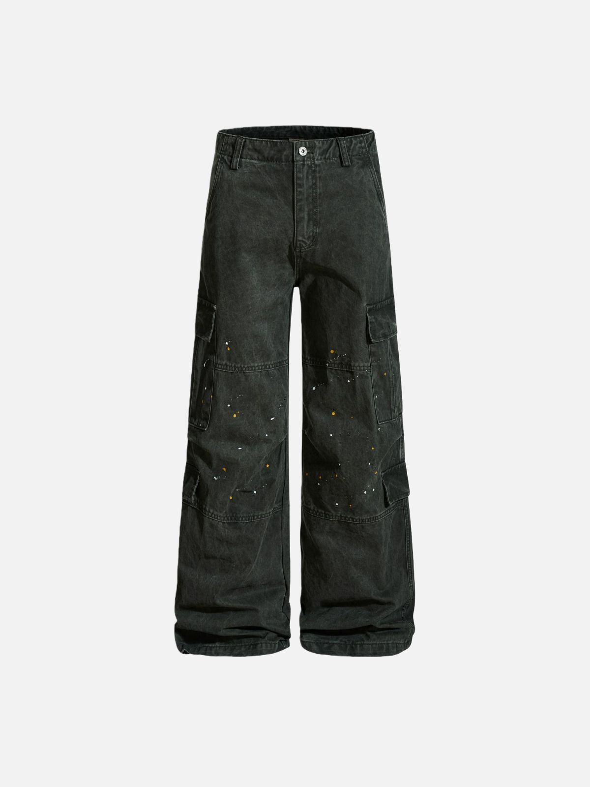 Haaura Black Splatter Cargo Baggy Pants