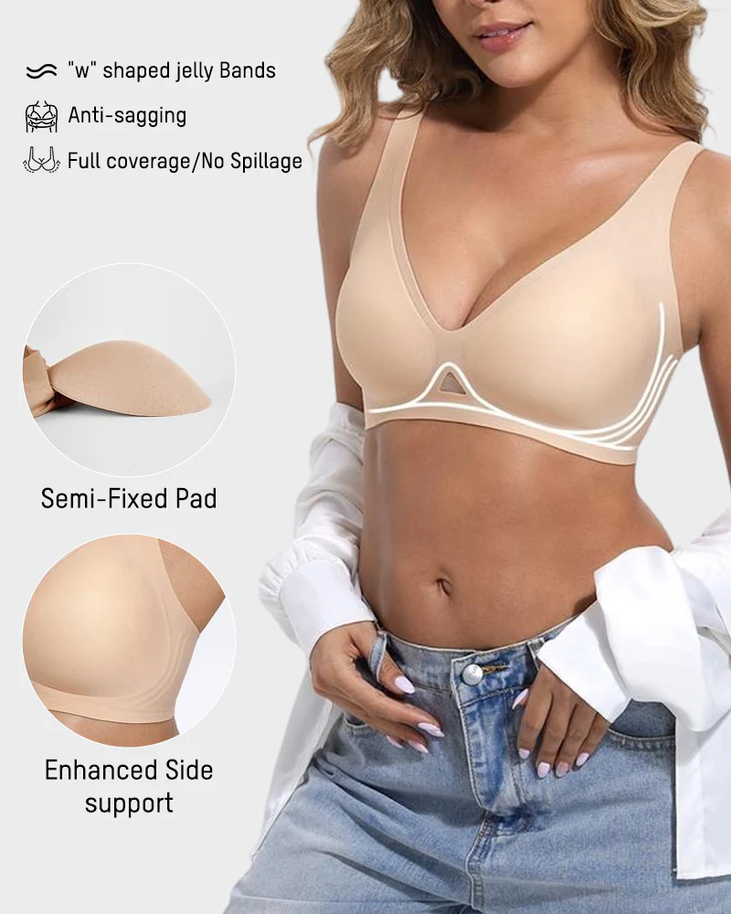 Wireless Jelly Deep-V Push-Up Bra