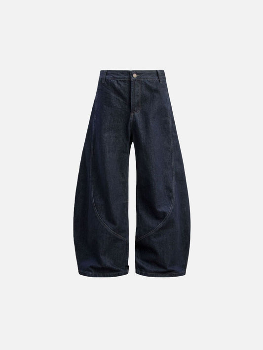 Haaura Alphabet Curved Seam Baggy Jeans