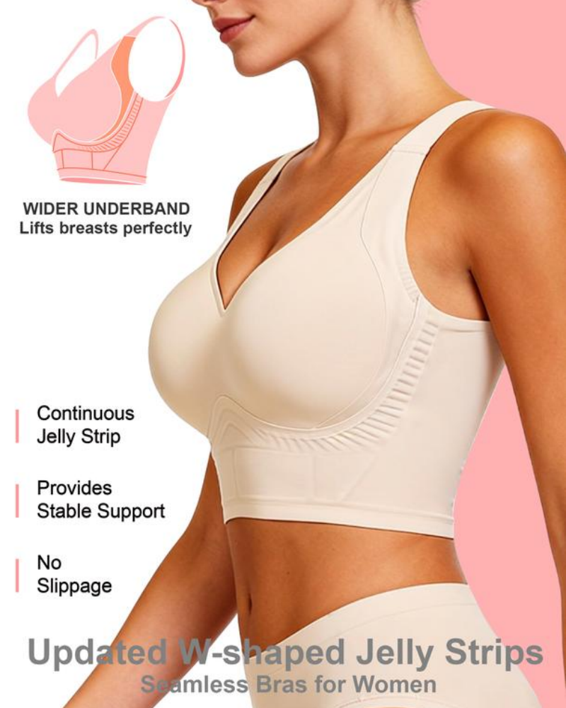 Plus Size Back Fat Smoothing Bra Jelly Seamless Push Up