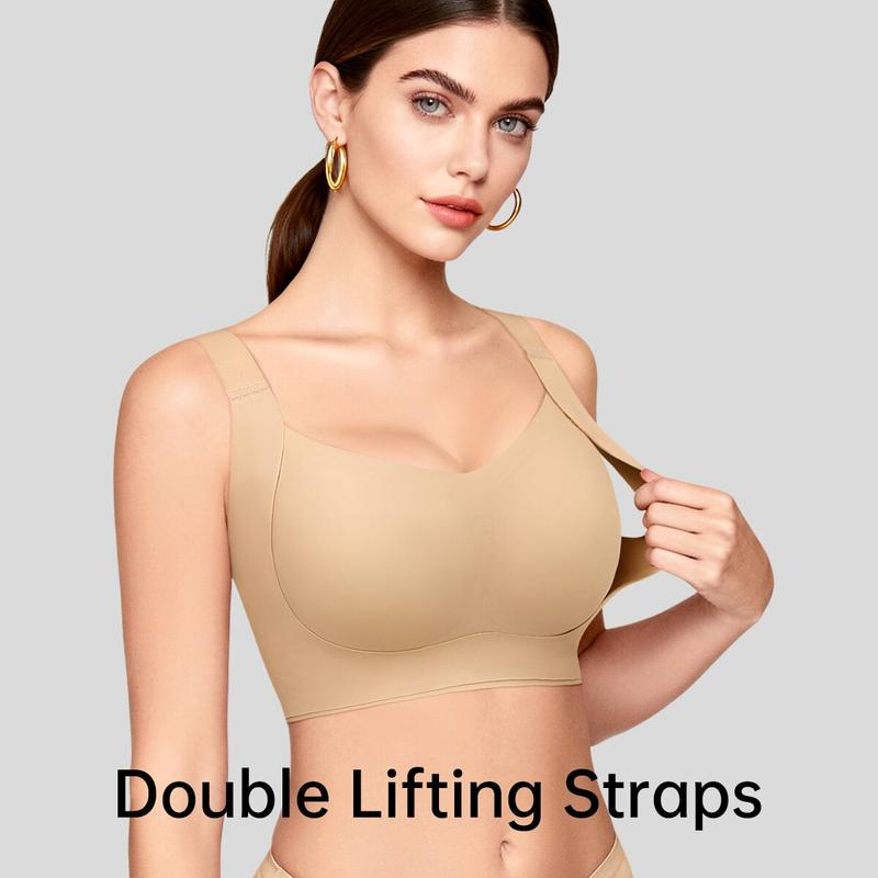 Wireless Push Up Jelly Bra V Neck Seamless Support Comfort