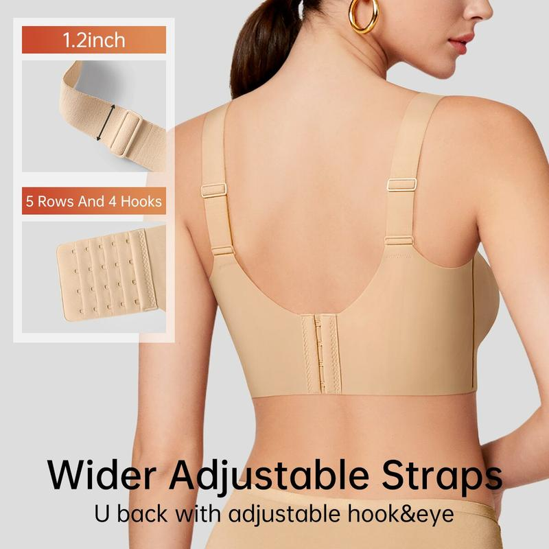 Wireless Push Up Jelly Bra V Neck Seamless Support Comfort