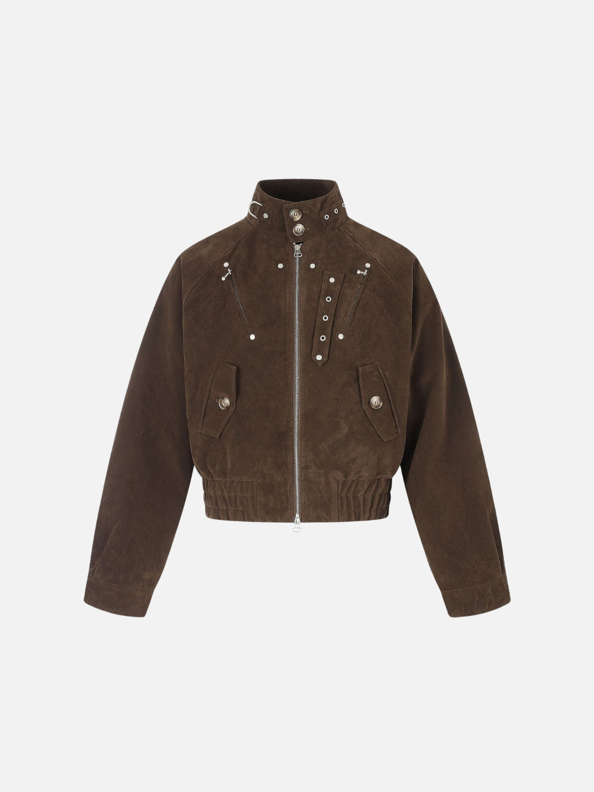Haaura Suede Utility Zip Up Jacket