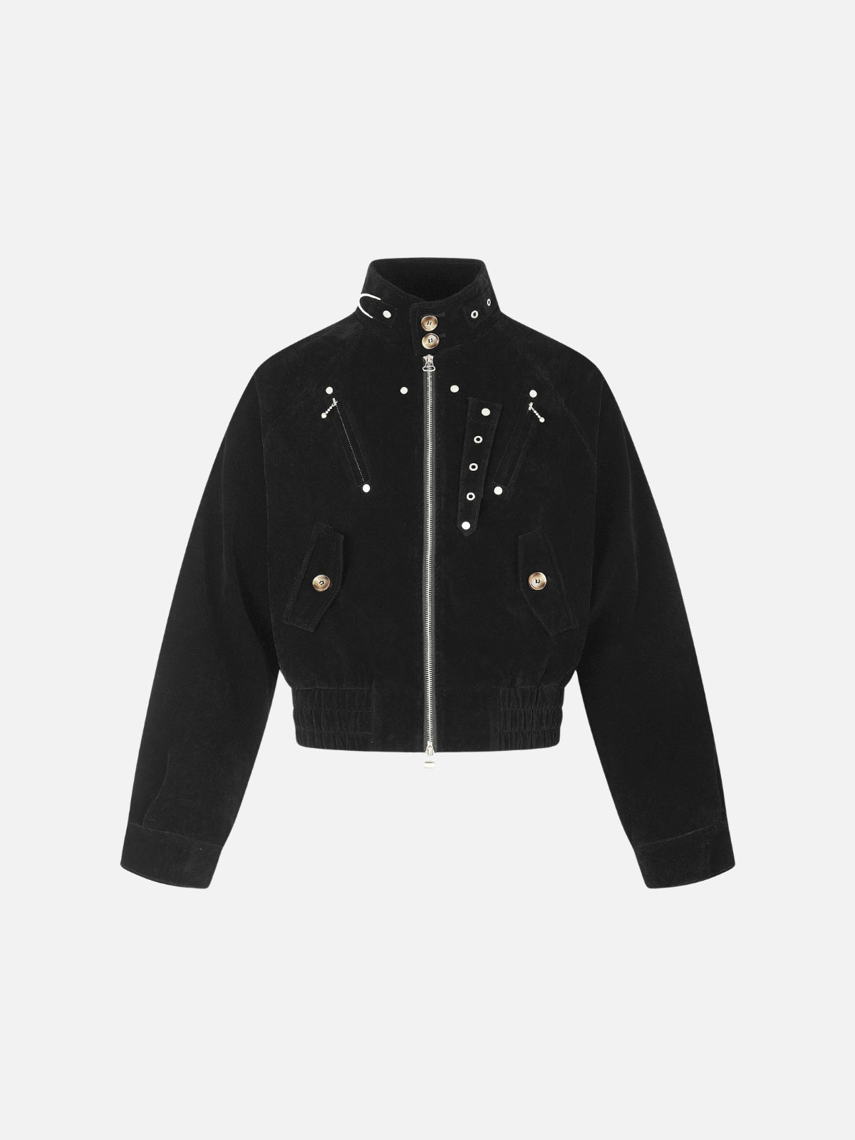 Haaura Suede Utility Zip Up Jacket