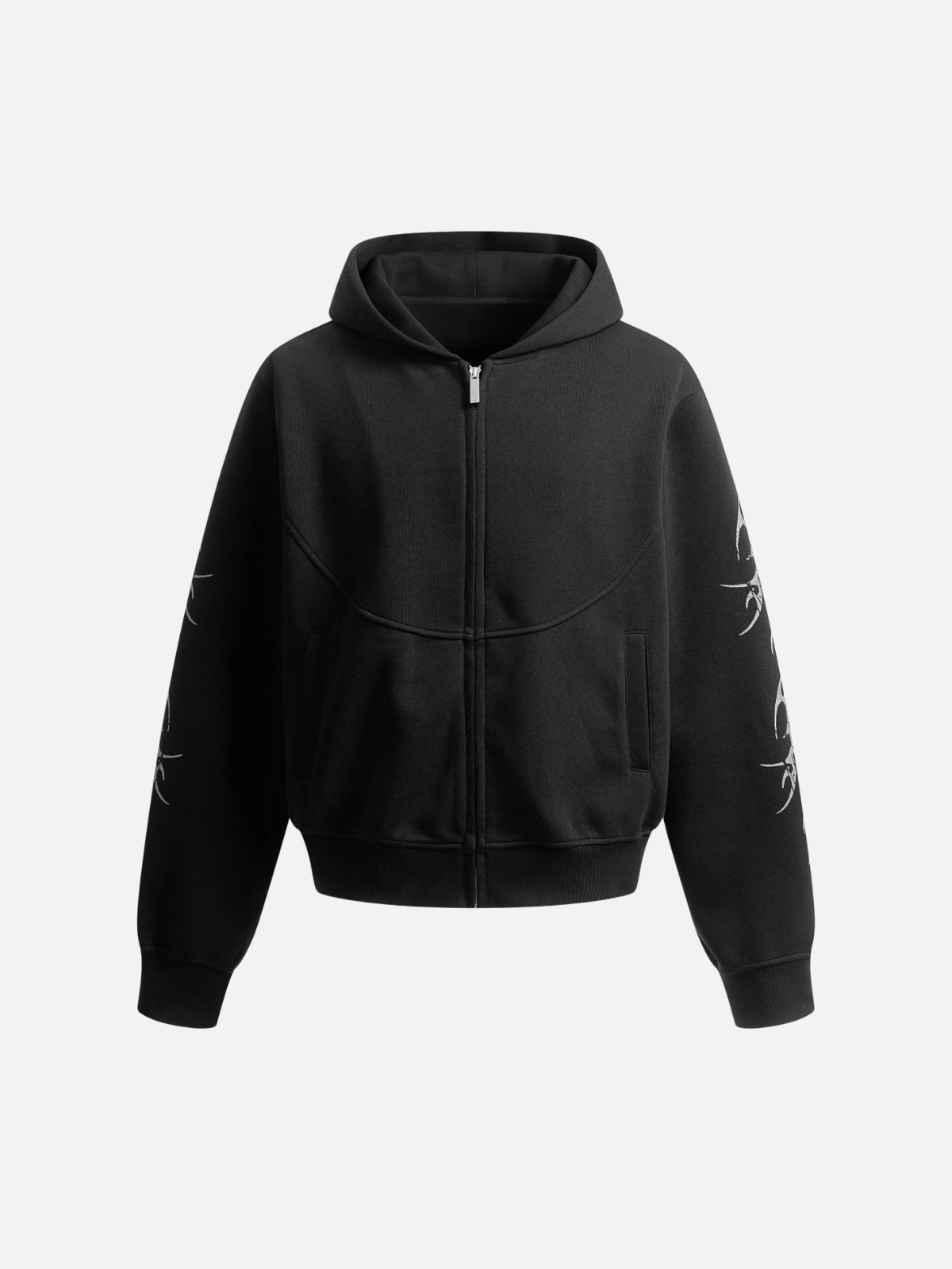 Haaura Curved Panel Zip Up Hoodie