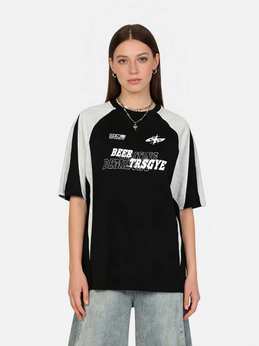 Haaura Color Blocking Racing Graphic Tee
