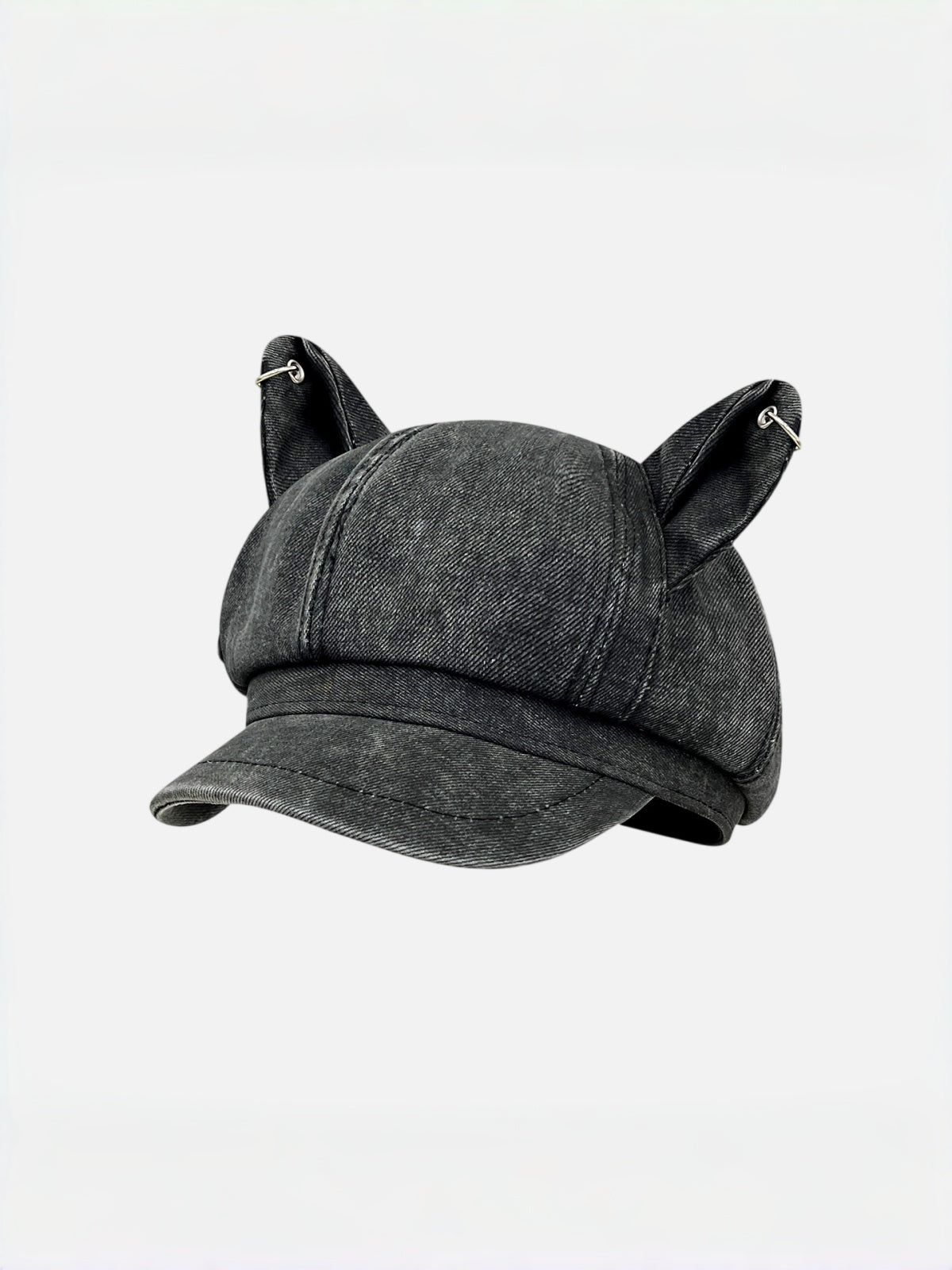 Washed Denim Cat Ear Cap