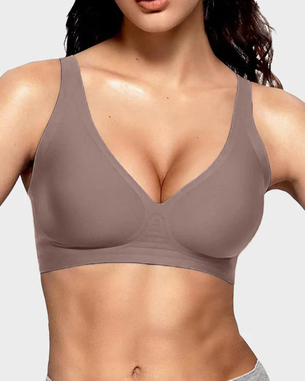 Seamless Deep V Push-Up Wireless Bra