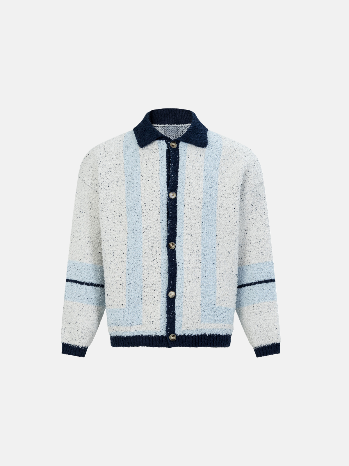 Haaura Textured Stripe Knit Cardigan