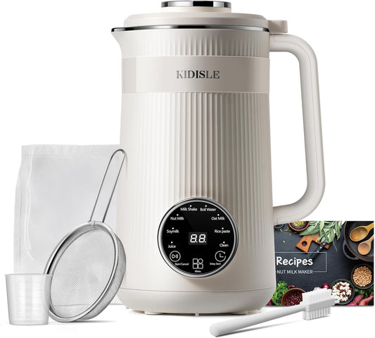 32oz Nut Milk Maker – 8-in-1 Automatic Plant-Based Milk Machine with Self-Cleaning, No-Soak Blending, Keep Warm & Delay Start for Almond, Soy, Oat, Coconut & Rice