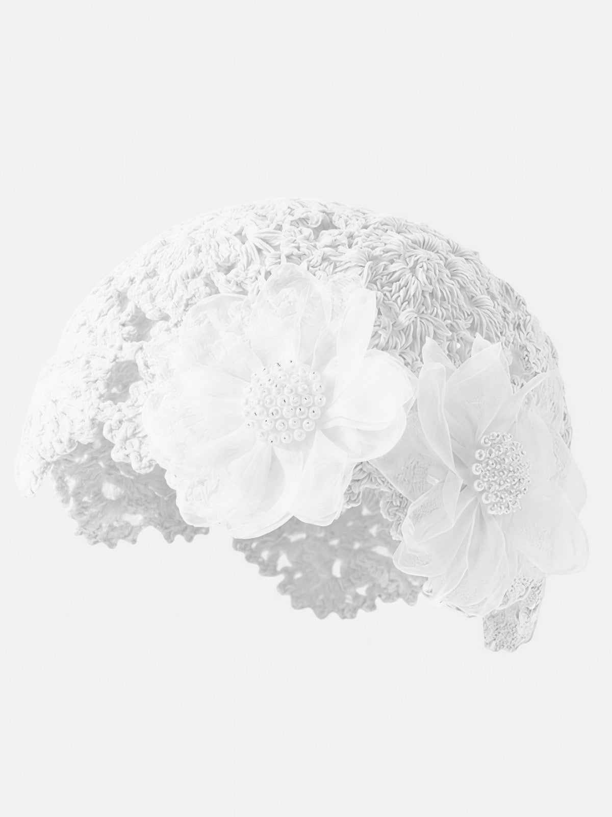 Haaura Crochet Pearl Floral Appliqué Headwrap