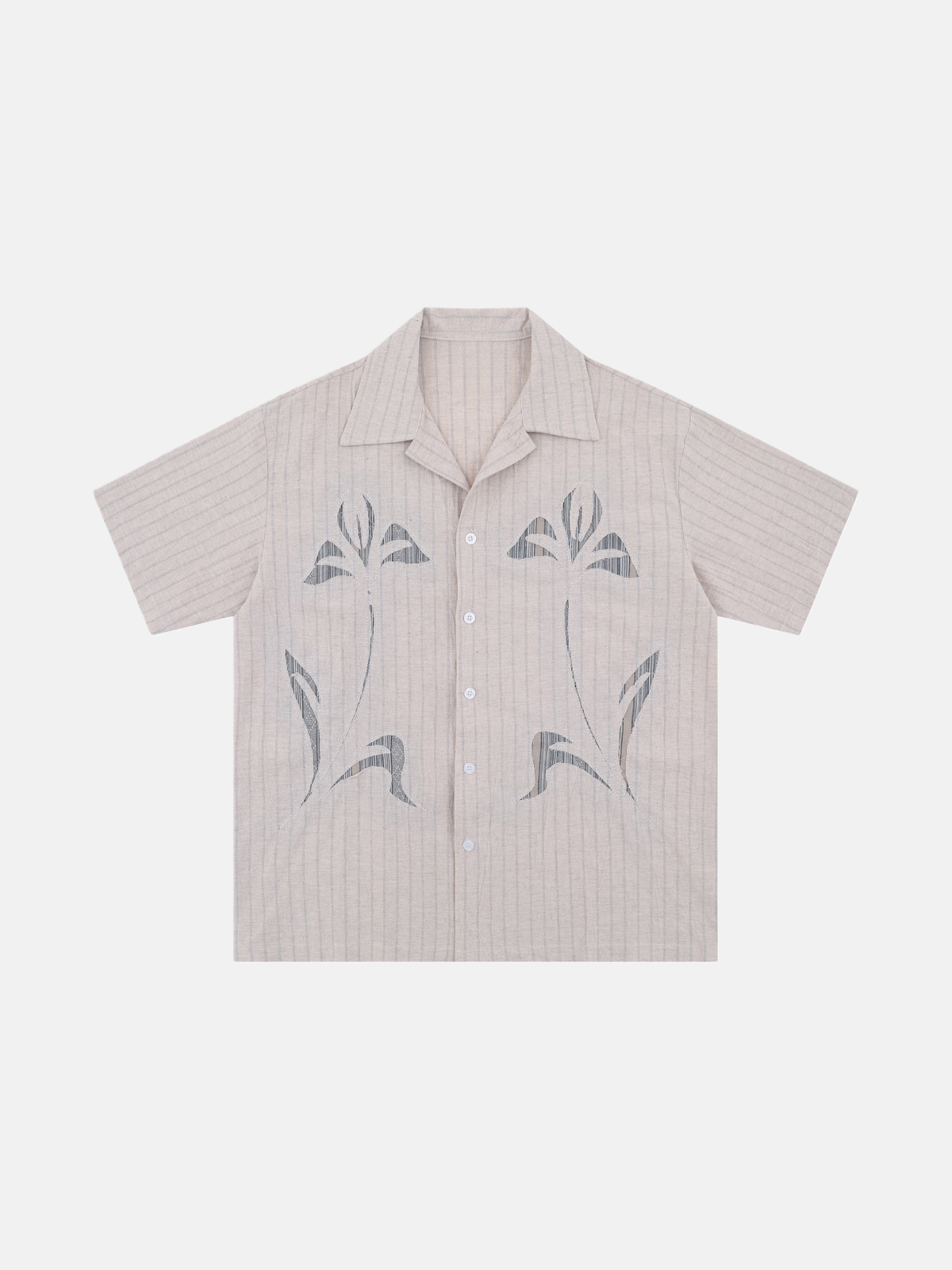 Haaura Botanical Embroidery Short Sleeve Shirt