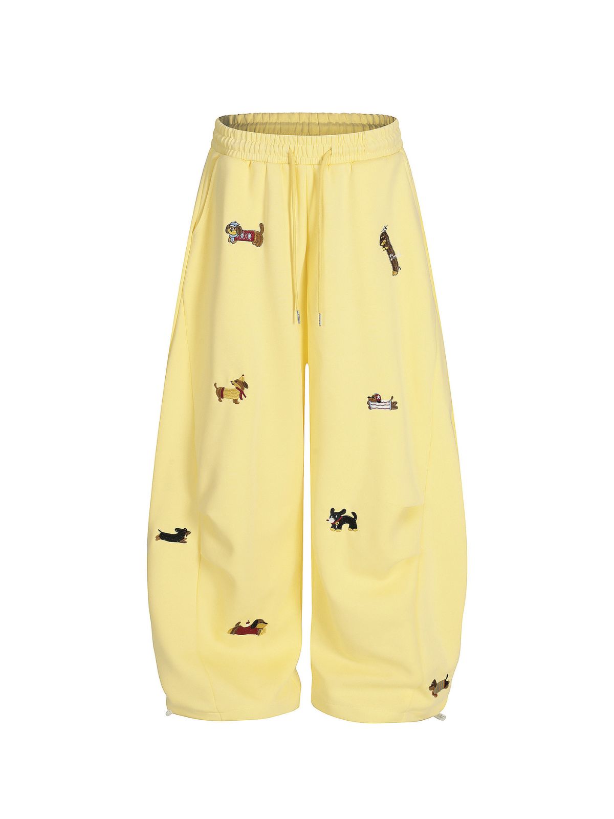 Haaura Embroidery Puppy Baaggy Barrel Sweatpants
