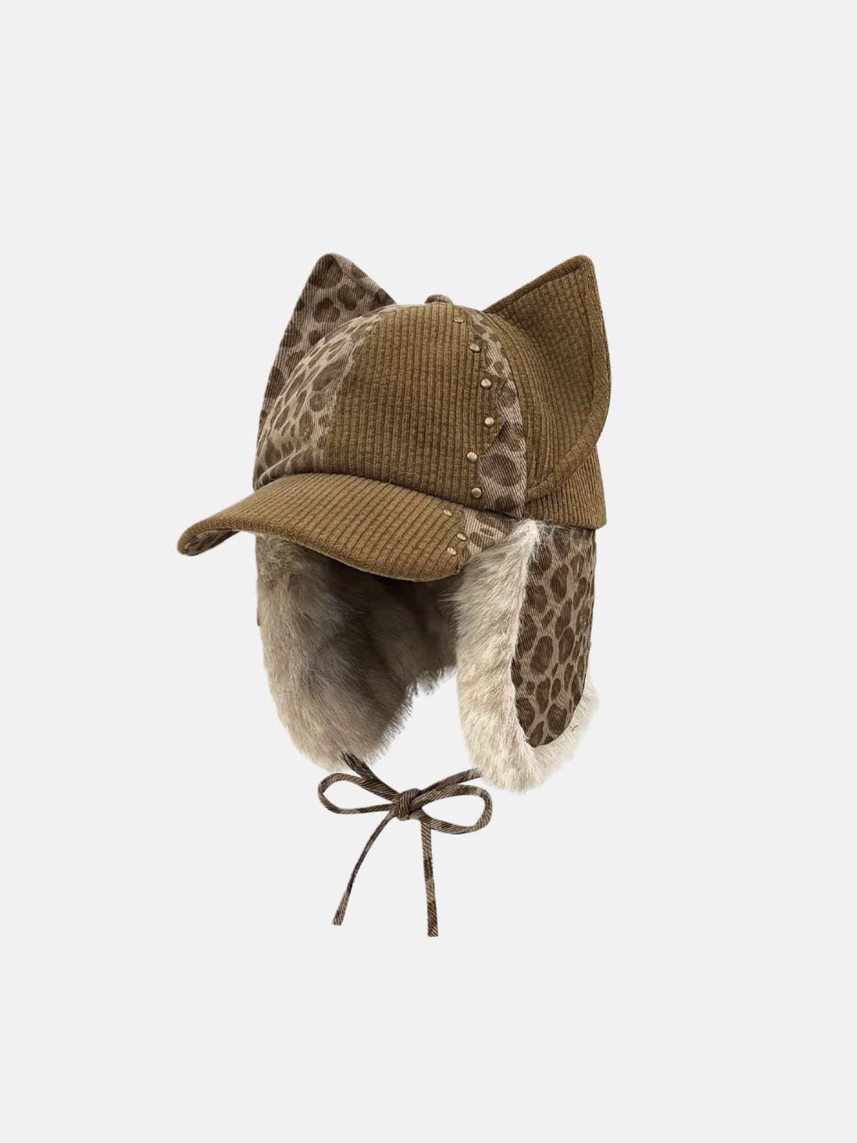 Leopard Print Cat-Ear Flap Hat