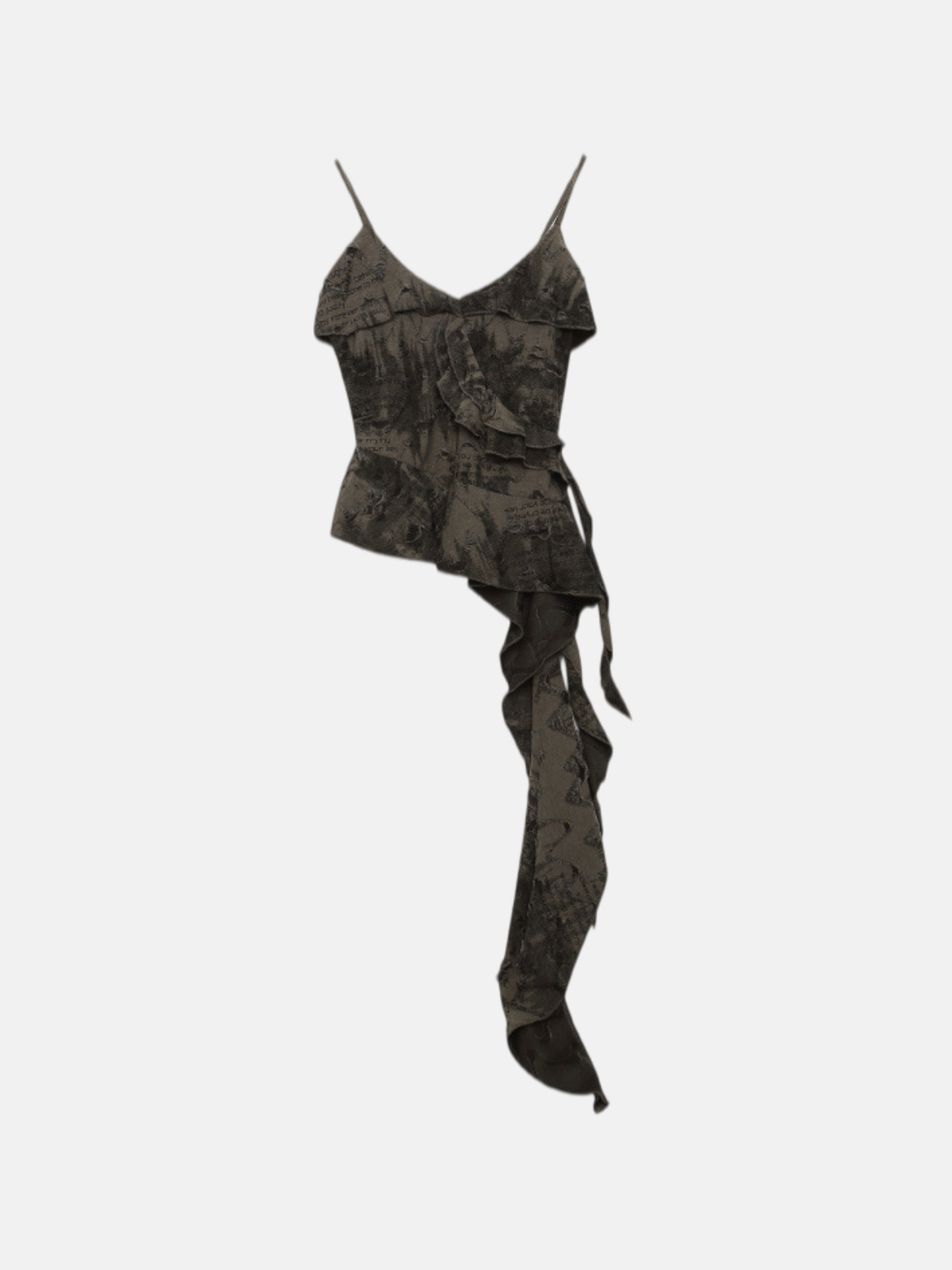 Haaura Asymmetric Ruffle V-Neck Tank Top