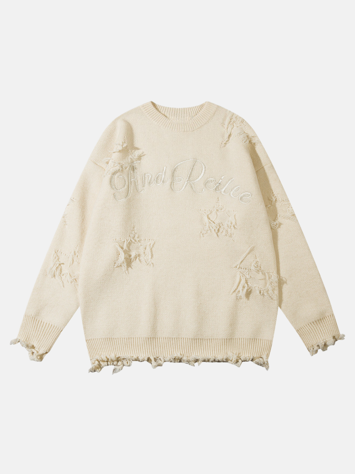 Haaura Destroyed Detail Black Knit Sweater