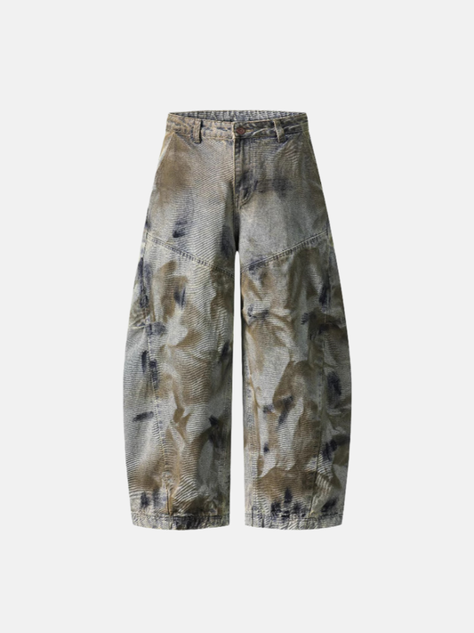 Haaura Camo Cargo Cropped Super Baggy Pants