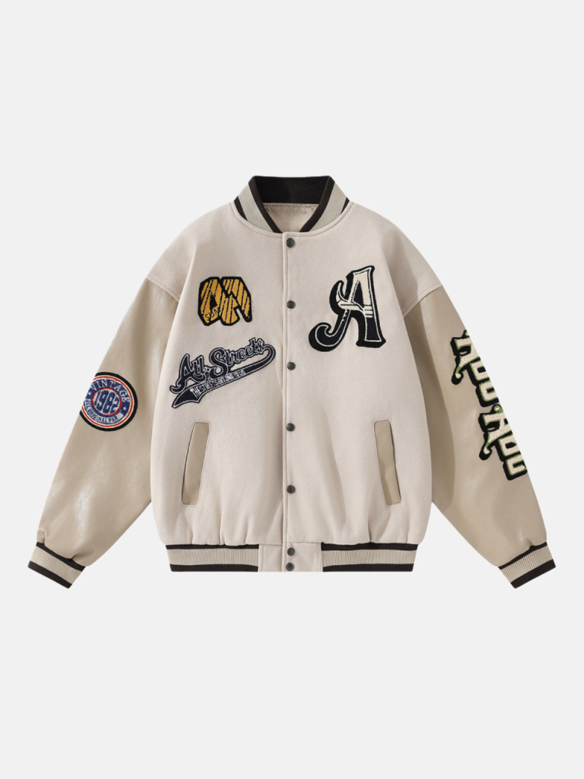 Haaura Towel Embroidery Badge Varsity Jacket