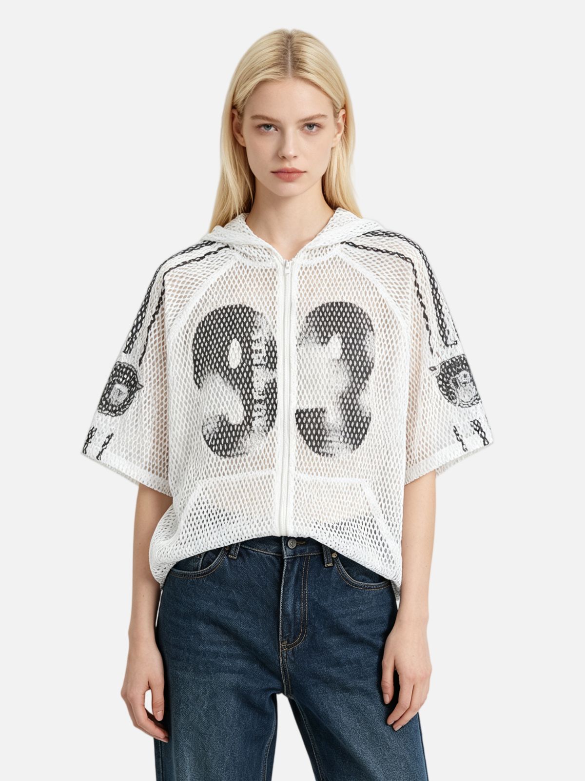 Haaura 83 Mesh Zip Up Hooded Tee