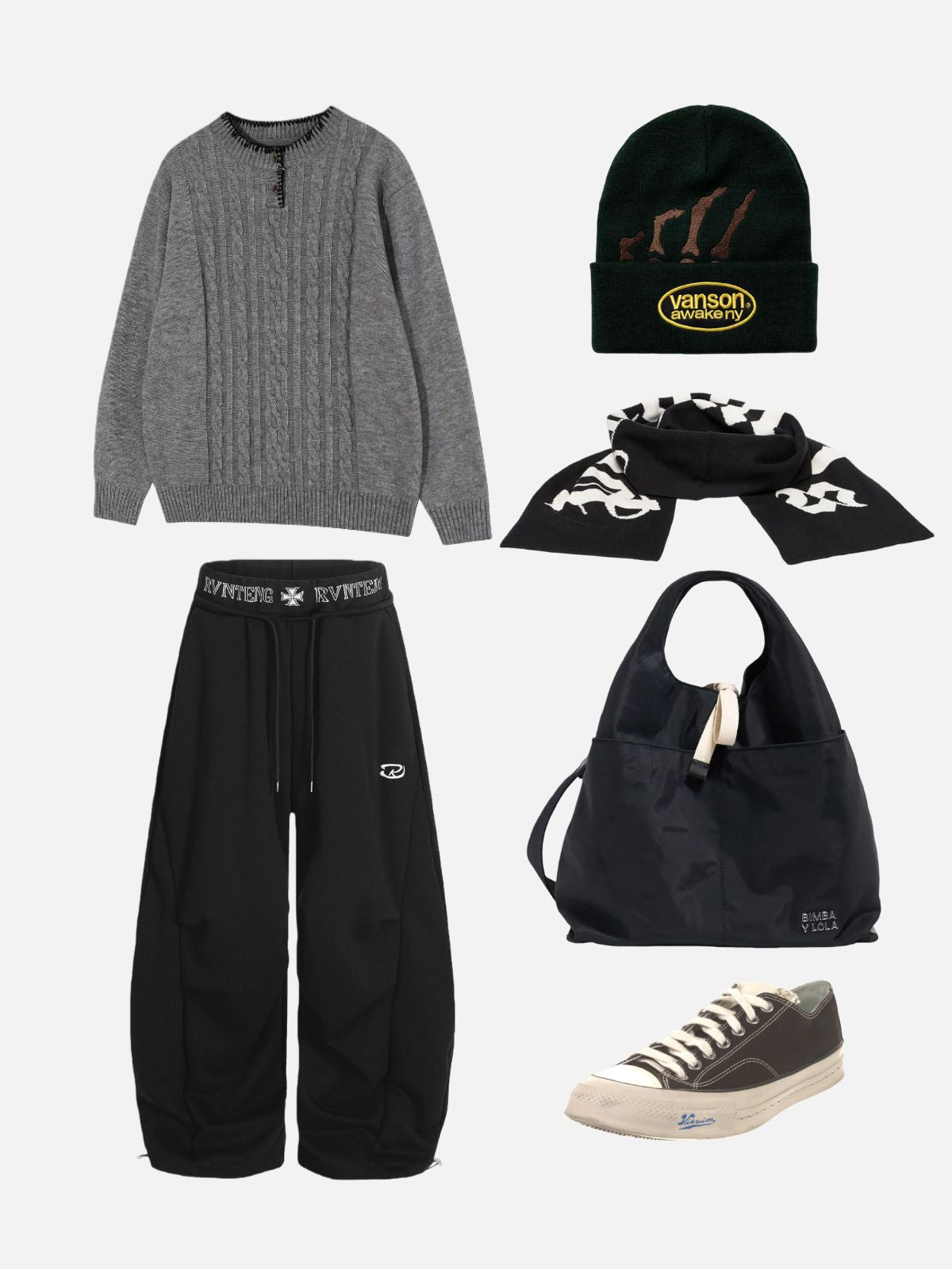 Haaura Cable Knit Henley Sweater