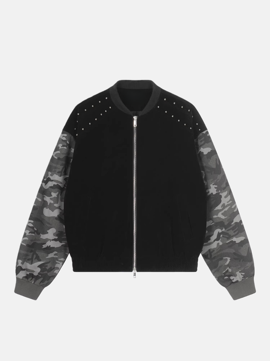 Haaura CAMO Studded Zip Up Jacket