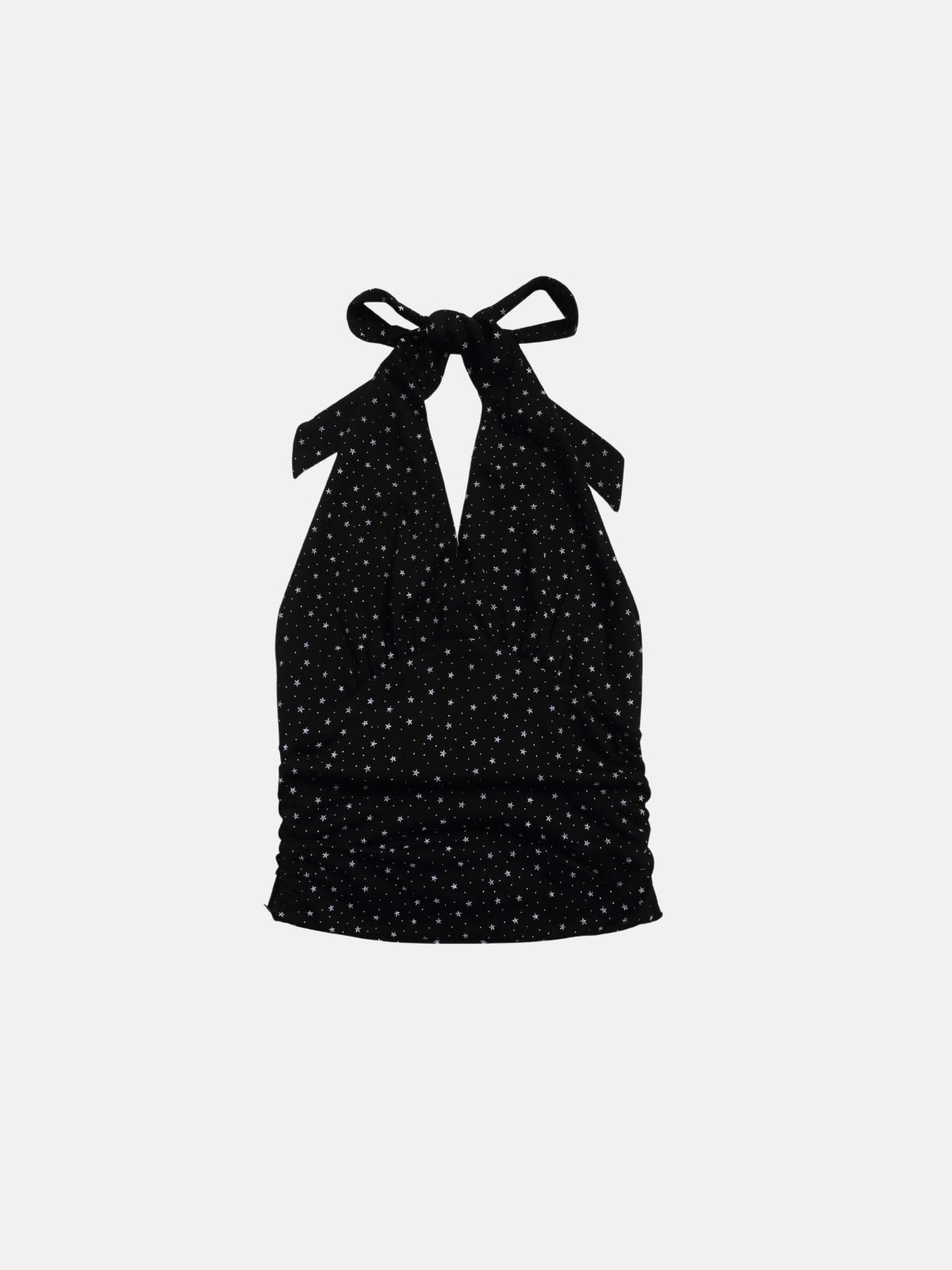 Haaura Star Print Ruffle Halter Top