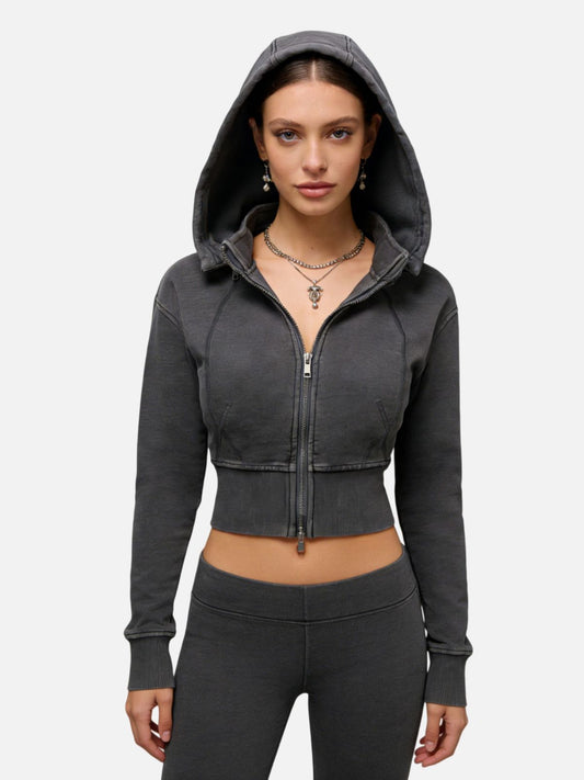 Haaura Classic Short Pile Zip-Up Hoodie