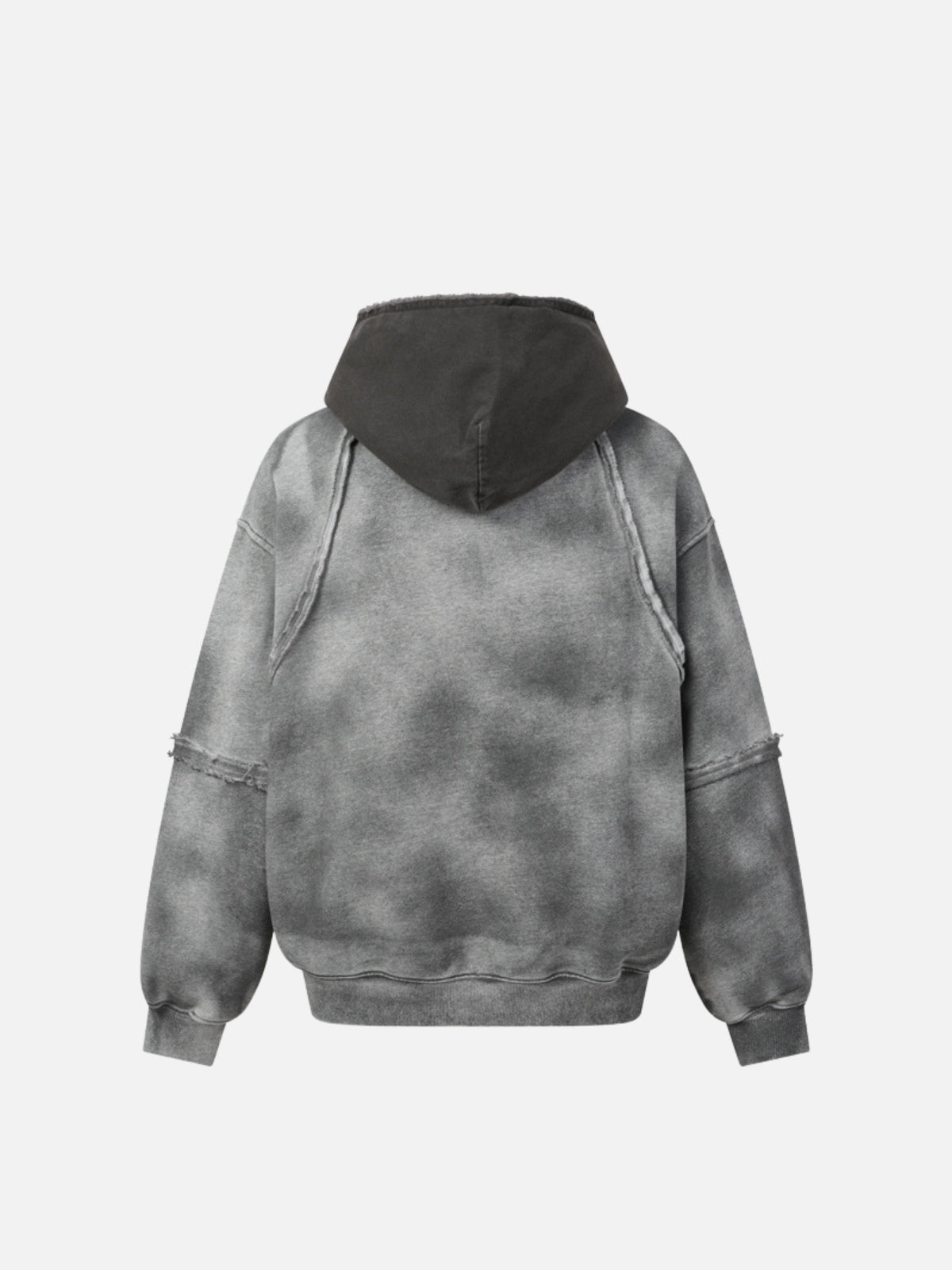 Haaura Acid Wash Raw Edge Hoodie