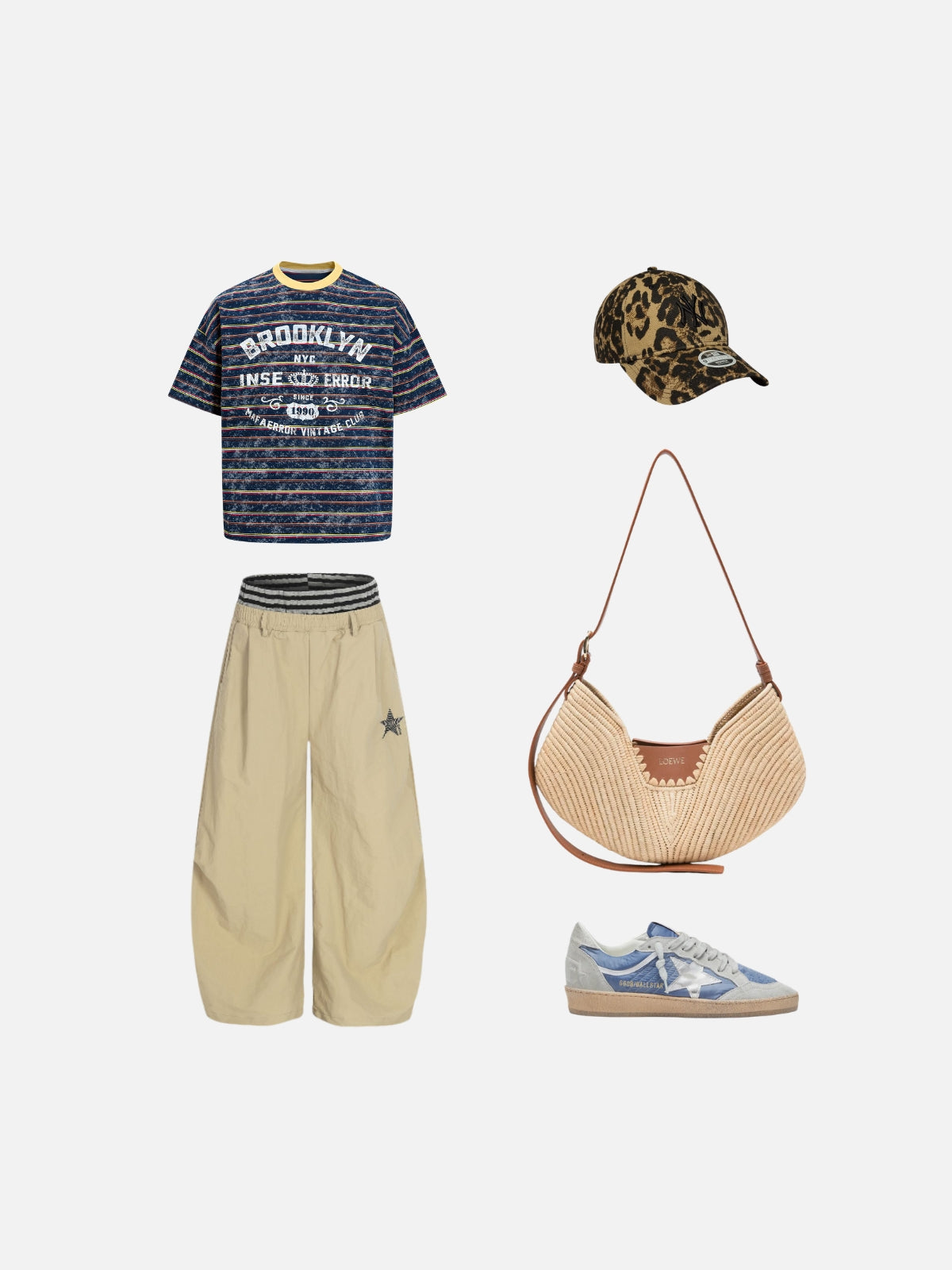 Haaura Acid Wash Stripe Graphic Tee
