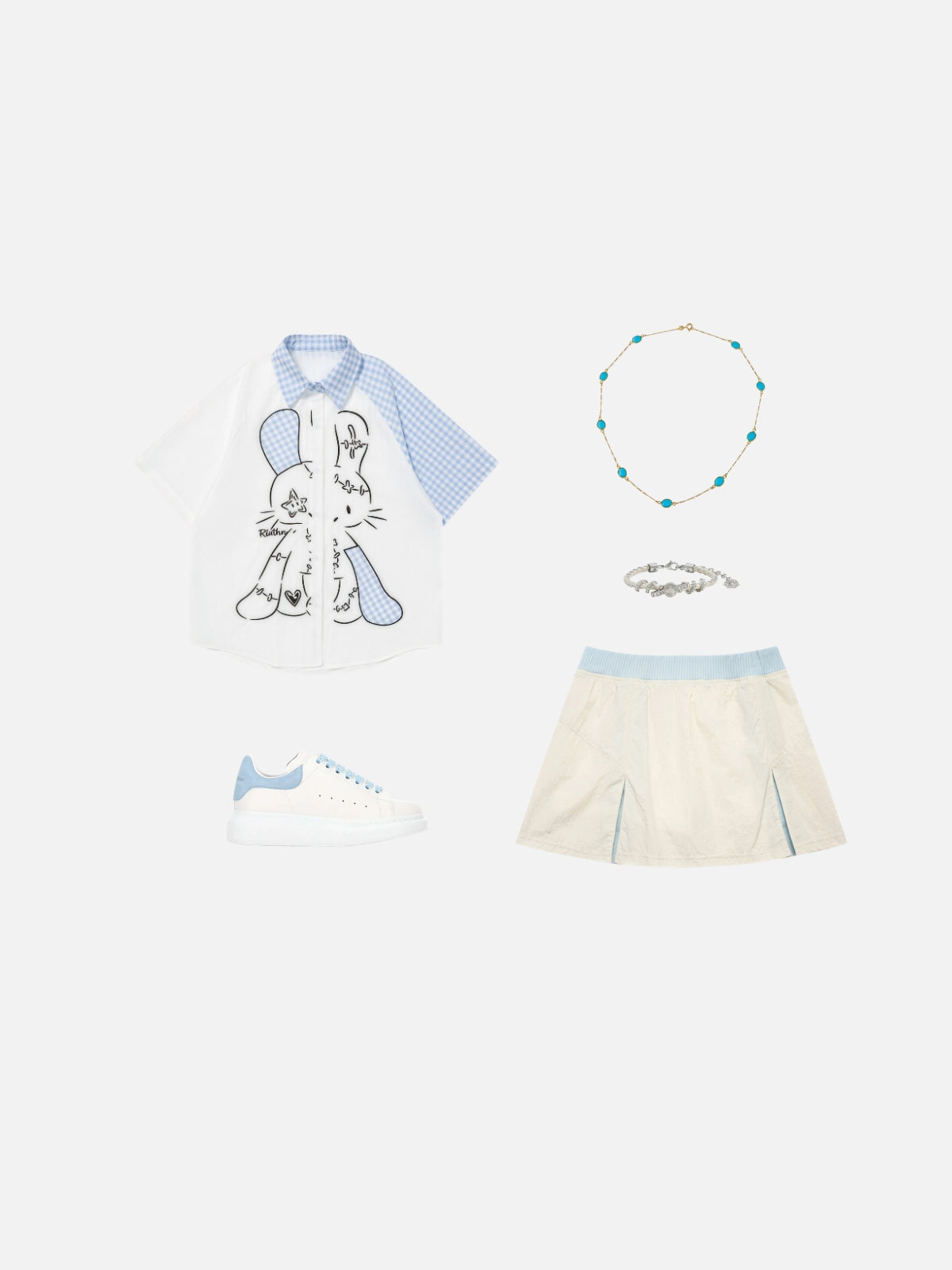 Haaura Contrast Waist Parachute Skirt