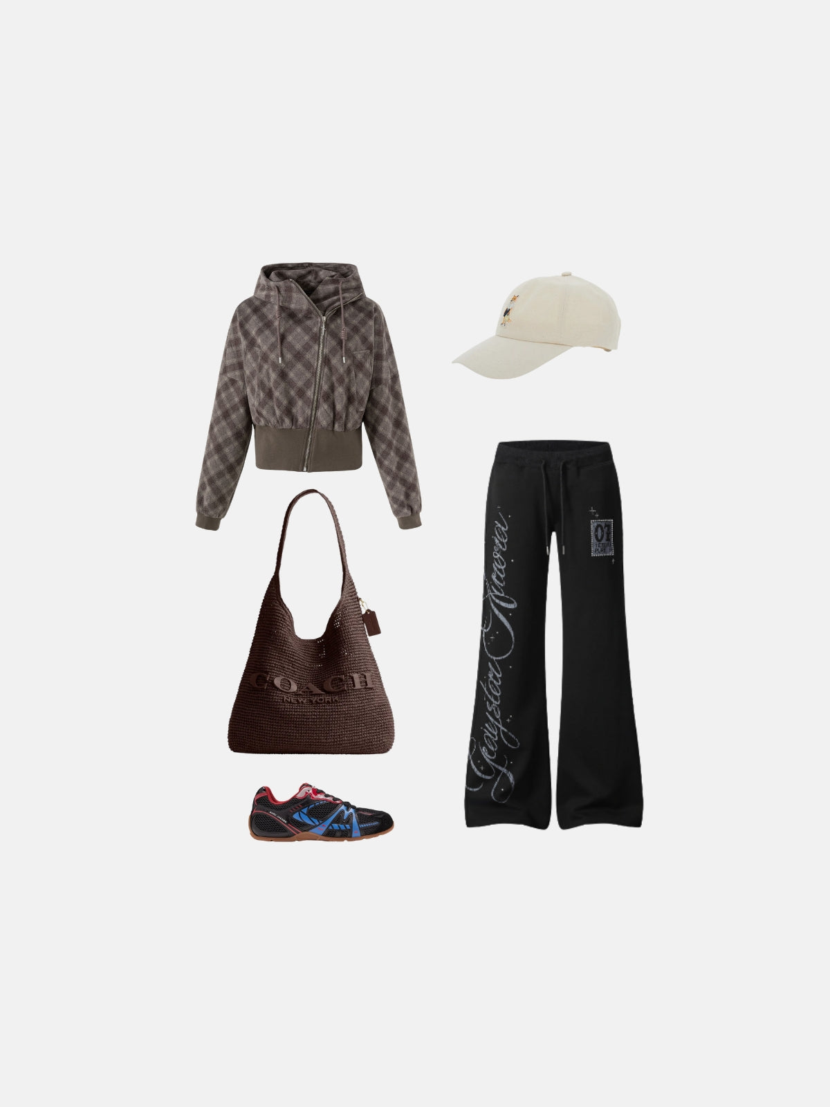 Haaura Argyle Zip Up Hoodie
