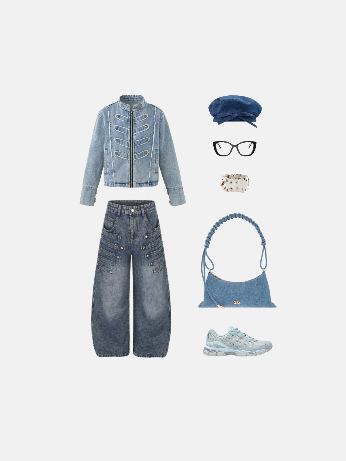 Denim Bow Beret