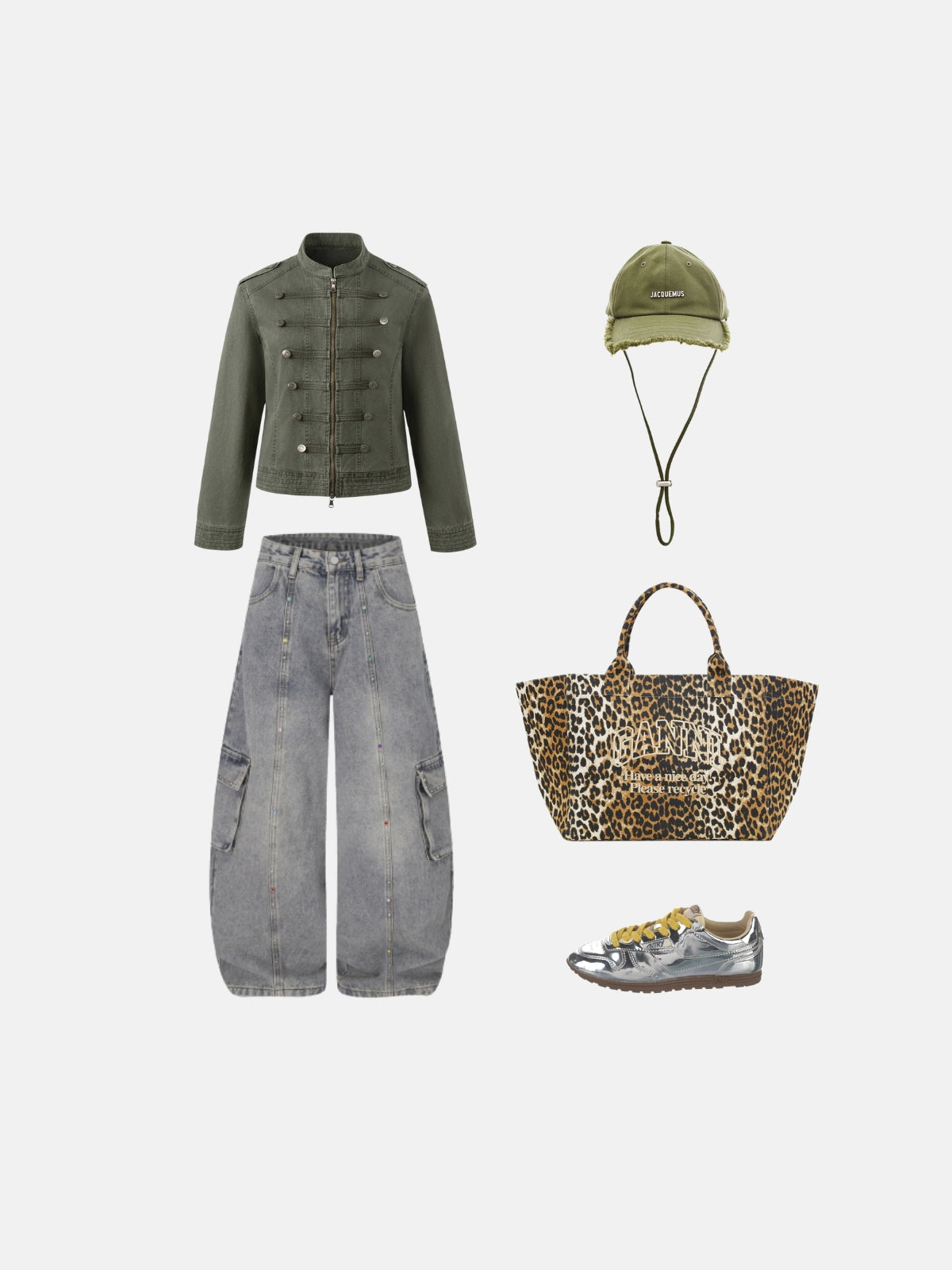 Haaura Military Strap Zip Up Jacket
