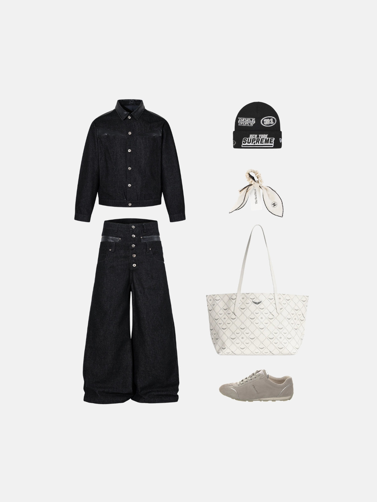 Haaura Croc Panel Denim Jacket