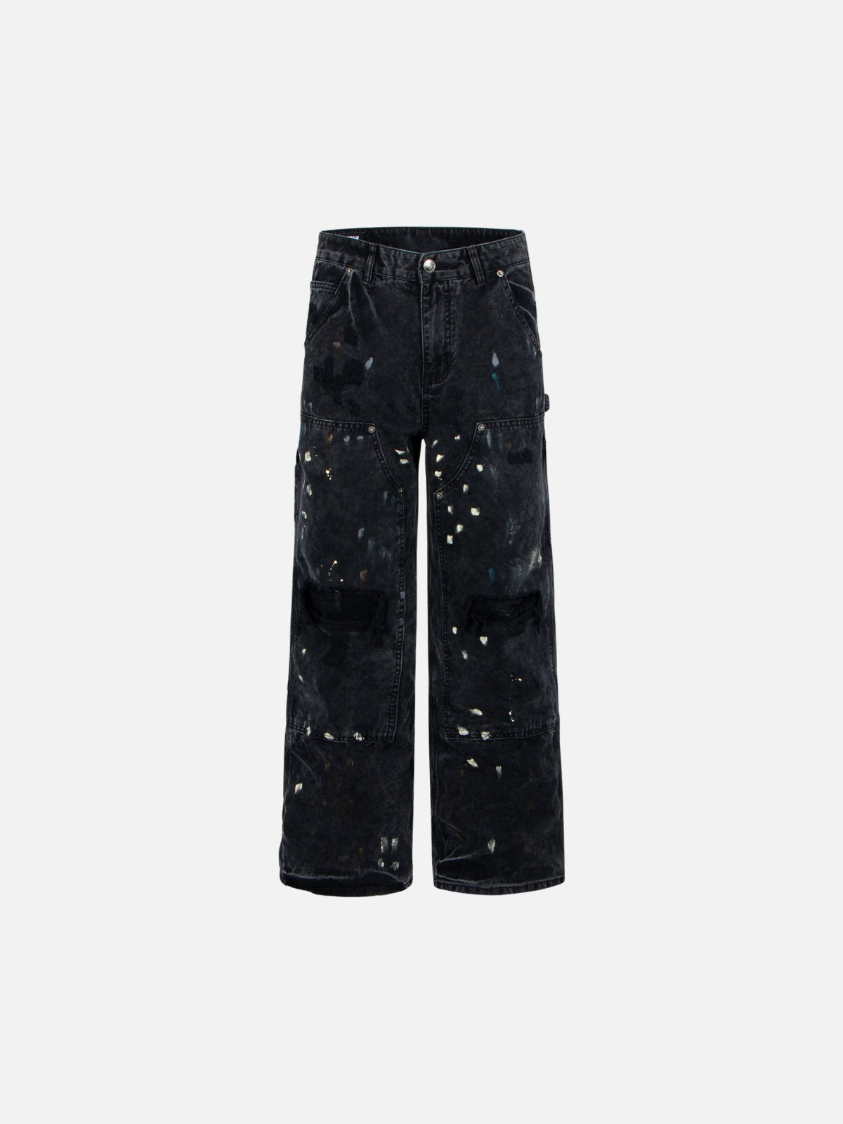 Haaura Distressed Splatter Cargo Baggy Jeans
