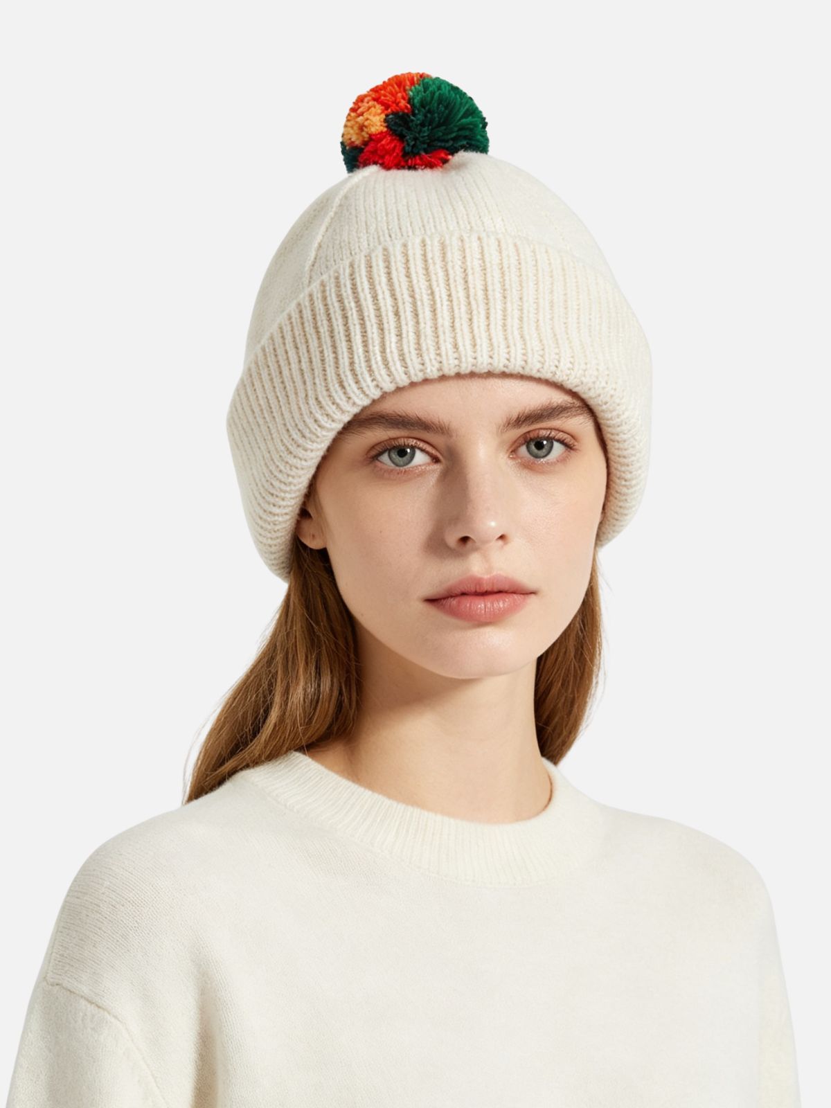 Colorful Pom Beanie
