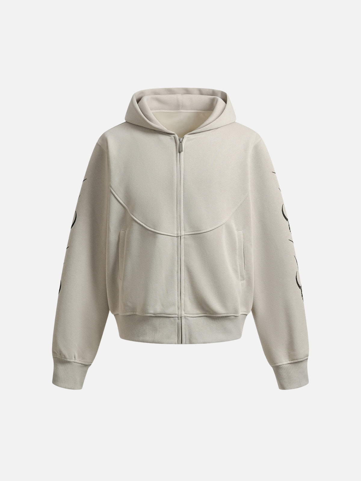 Haaura Curved Panel Zip Up Hoodie