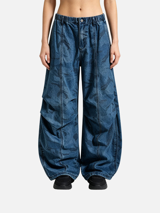 Haaura Camo Washed Baggy Jeans