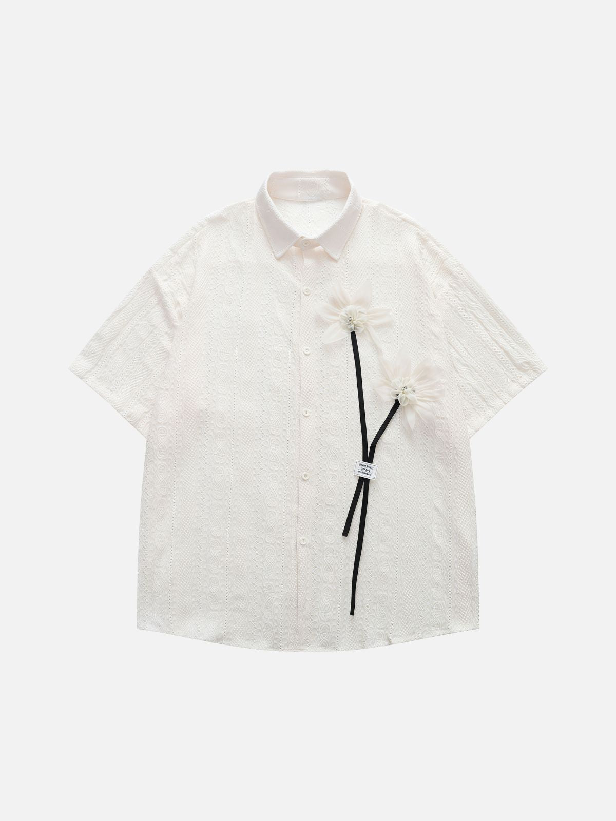 Haaura 3D Floral Appliqué Shirt