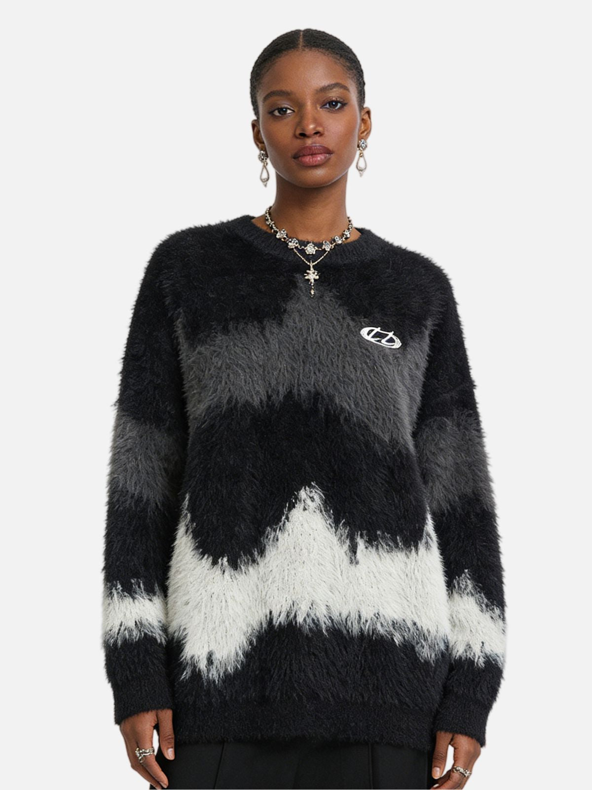 Haaura Tie-Dye Gradient Crewneck Sweater