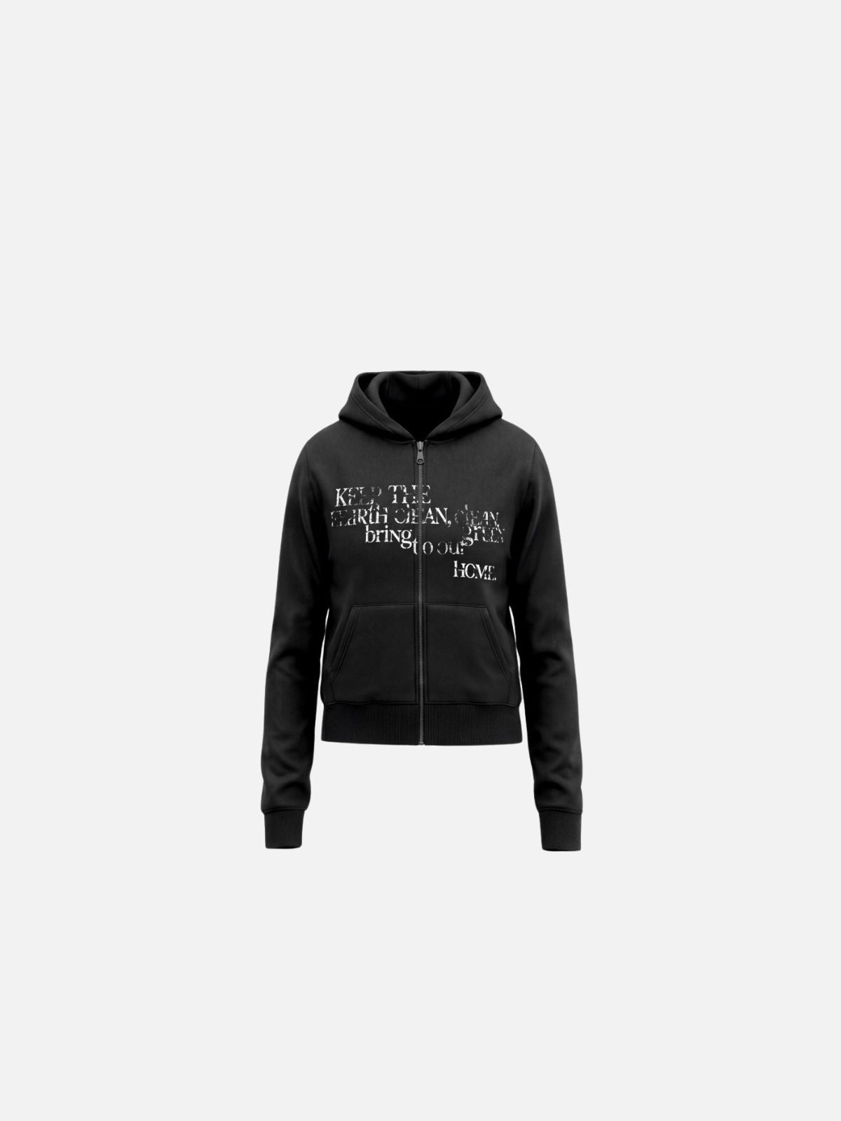 Haaura Slogan Graphic Zip Up Hoodie