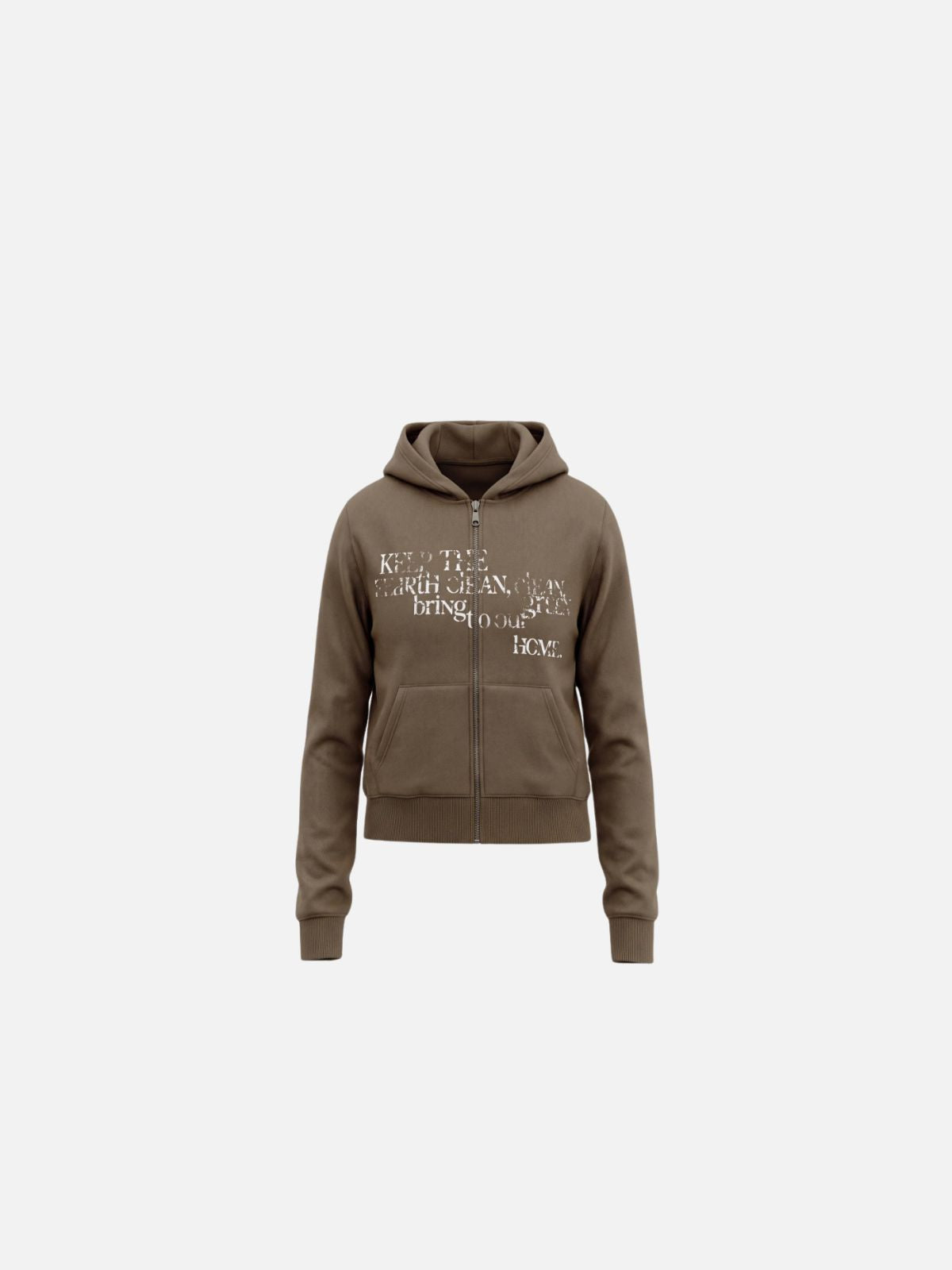 Haaura Slogan Graphic Zip Up Hoodie