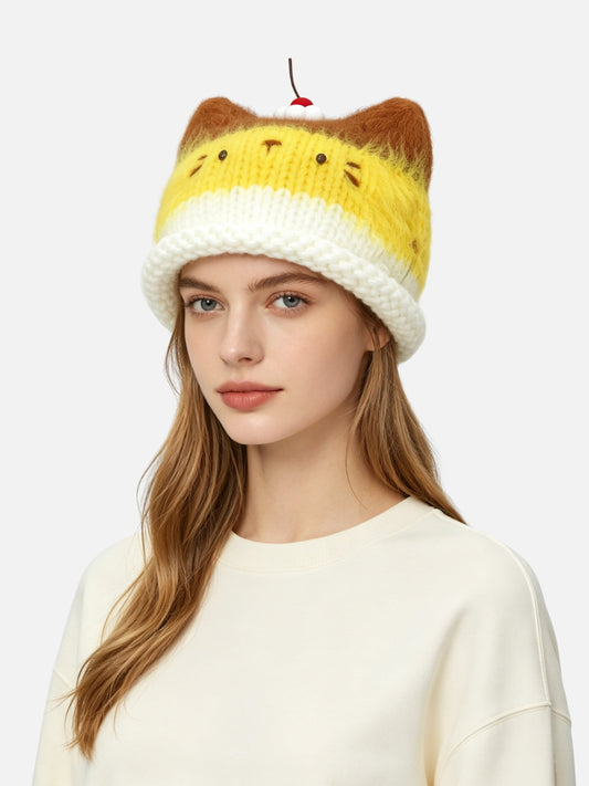 Cherry Cat Knit Beanie