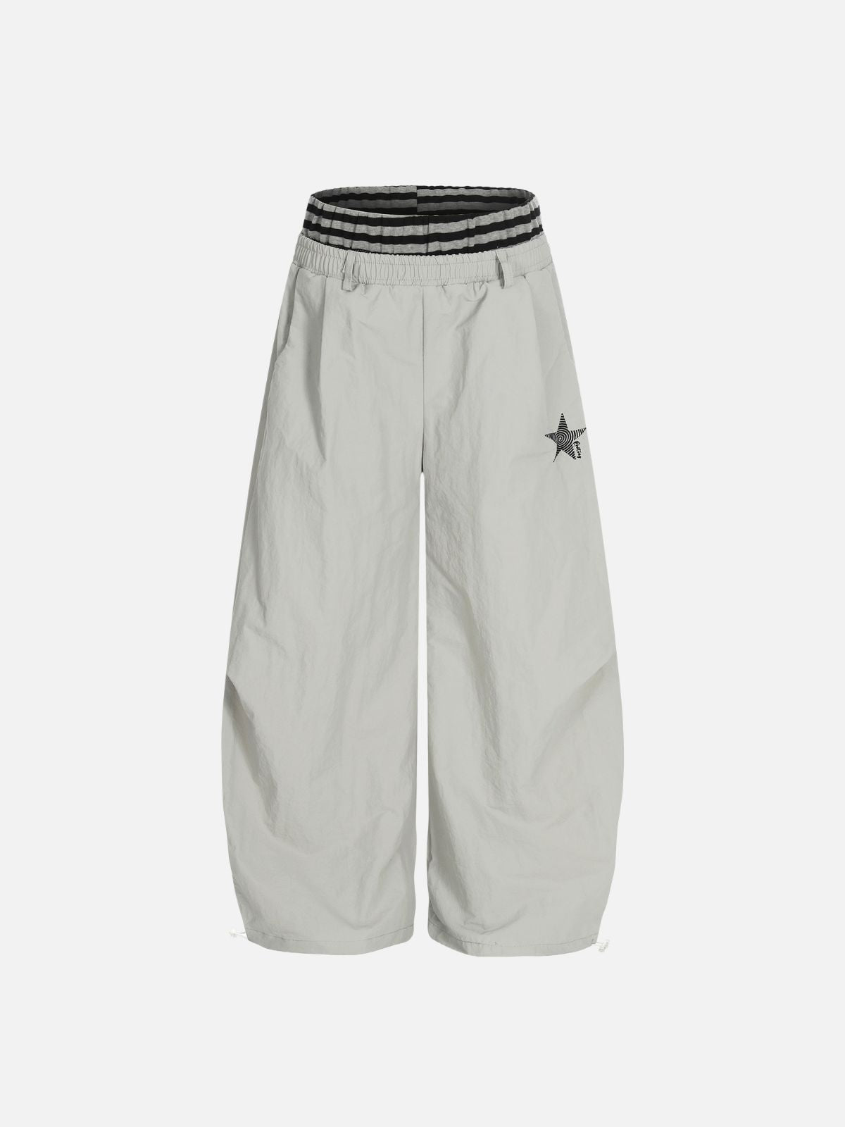 Haaura Star & Striped Drawstring Waist Baggy Pants