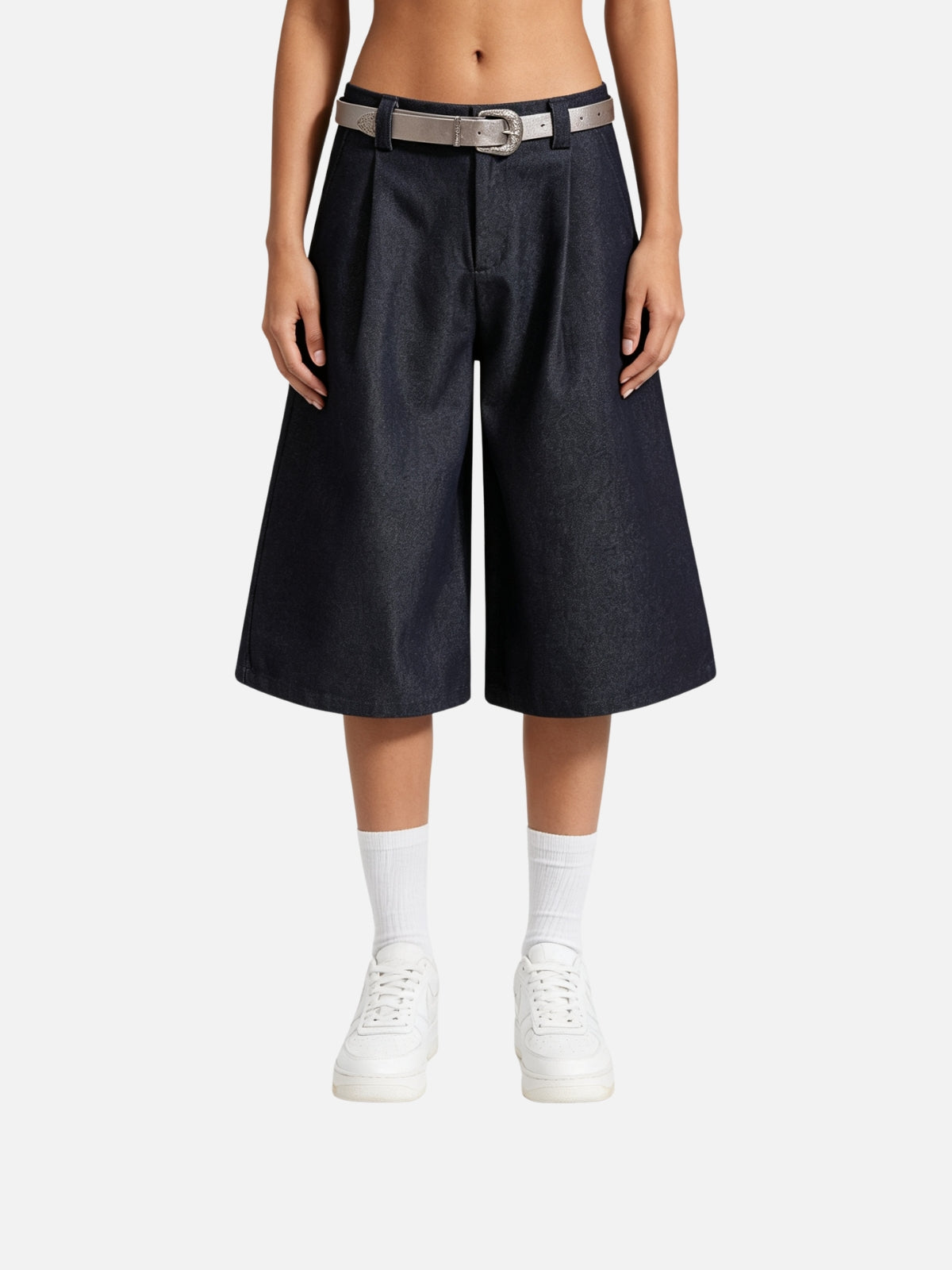 Haaura Belted Raw Longline Jorts
