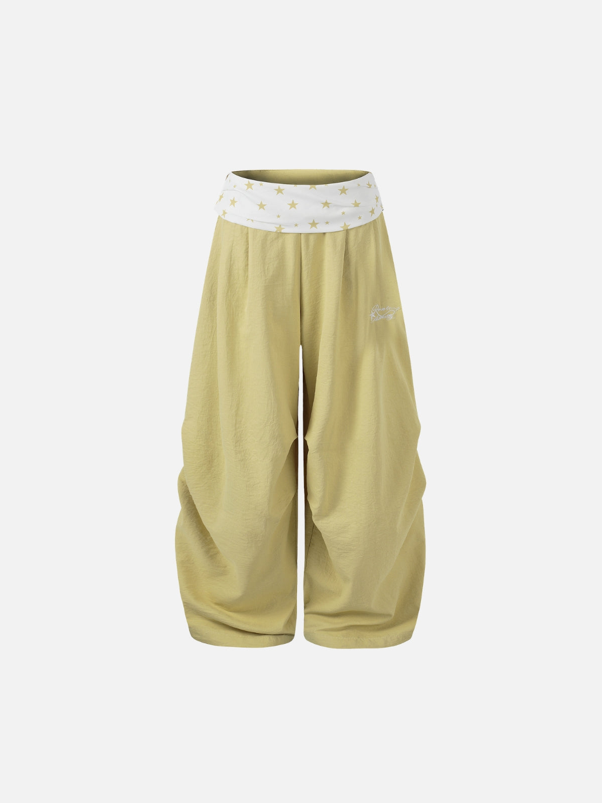 Haaura Star Waist Curved Panel Parachute Pants