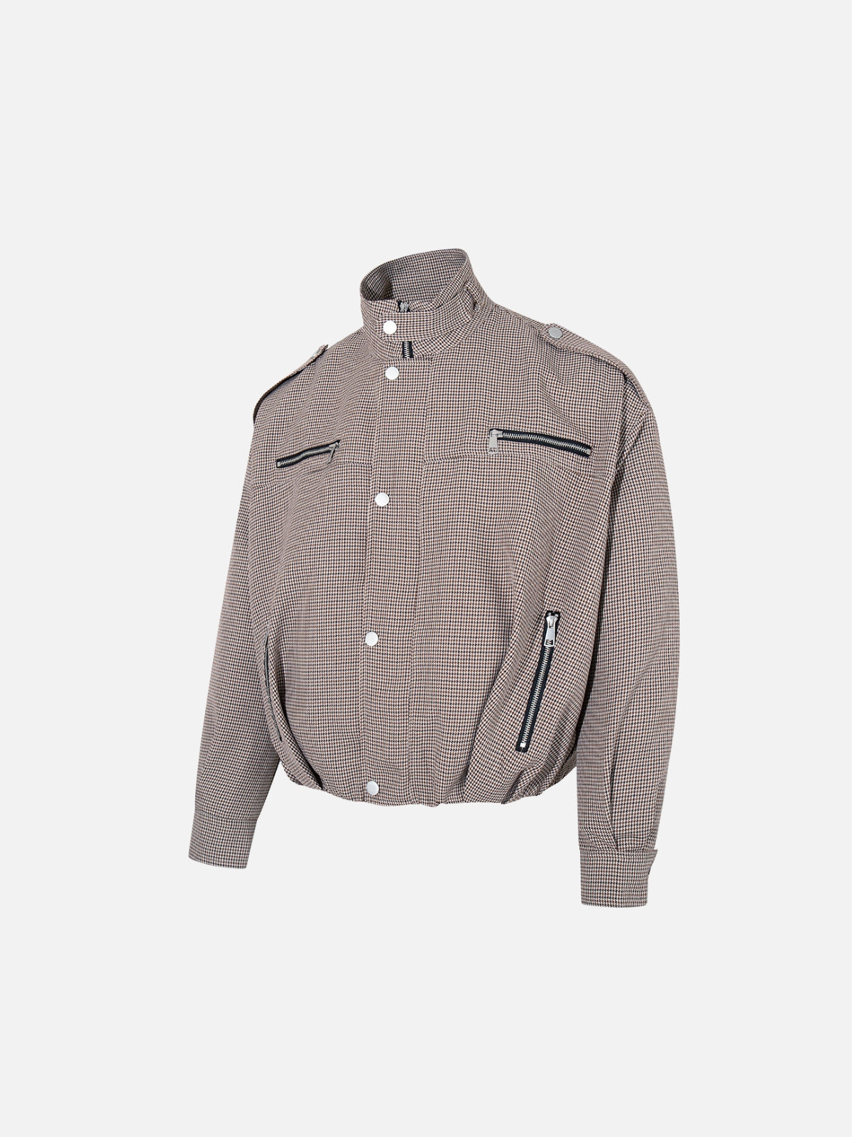 Haaura Houndstooth Zip Pocket Jacket