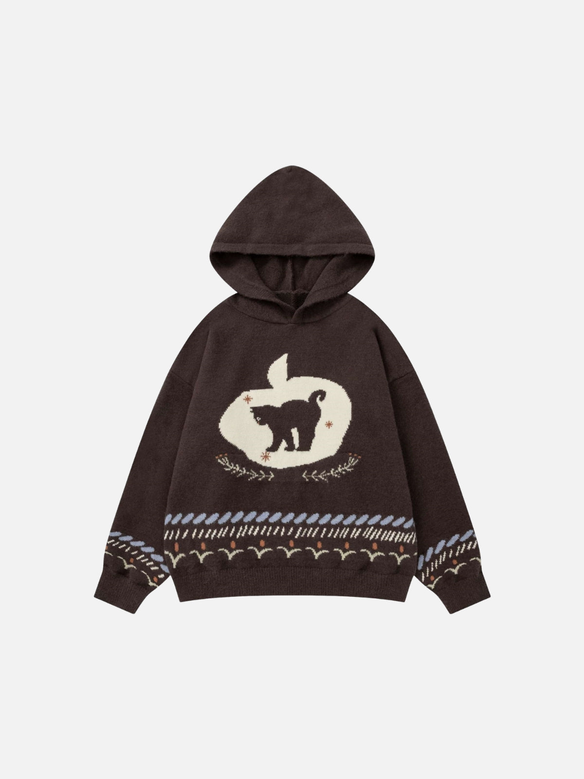 Haaura Apple Cat Jacquard Hoodie