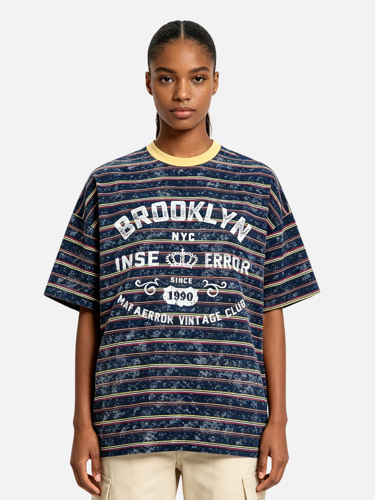 Haaura Acid Wash Stripe Graphic Tee