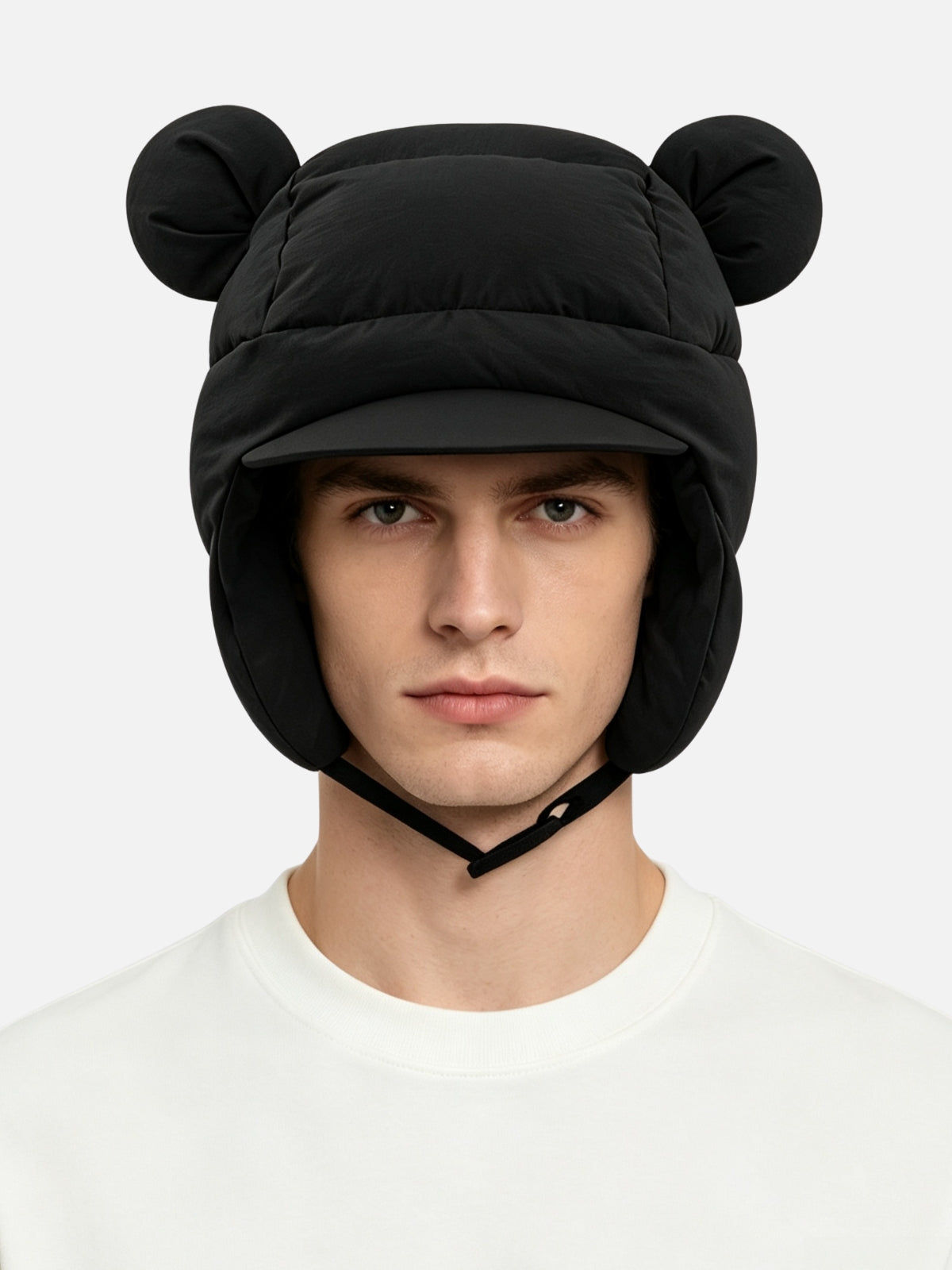Padded Bear Ear Trapper Hat